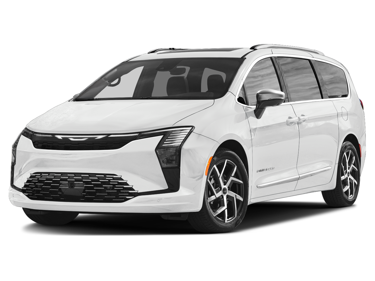 2027 Chrysler Pacifica PACIFICA PINNACLE AWD in Bright White Clear-Coat Exterior Paint — front three-quarter view
