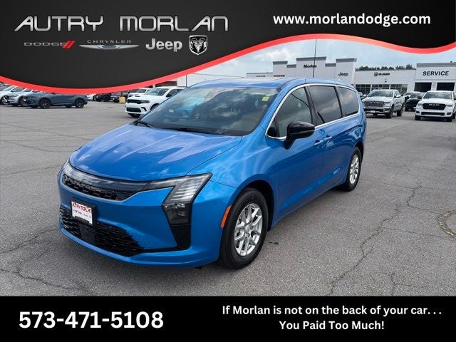 2027 Chrysler Pacifica PACIFICA SELECT in Hydro Blue Pearl-Coat Exterior Paint — front three-quarter view