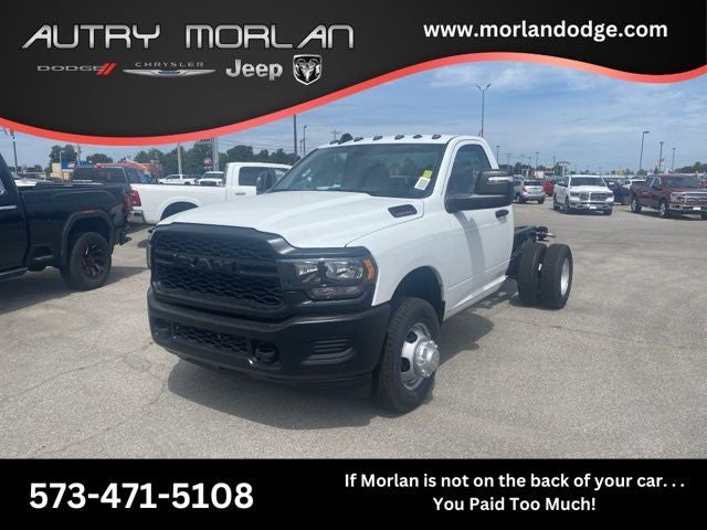 2024 RAM 3500 Chassis Tradesman/SLT in Bright White Clearcoat — front three-quarter view