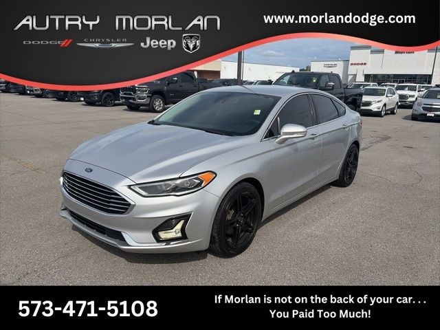 2019 Ford Fusion SEL in Ingot Silver — front three-quarter view